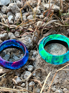 北极光原创设计风树脂星辰戒指