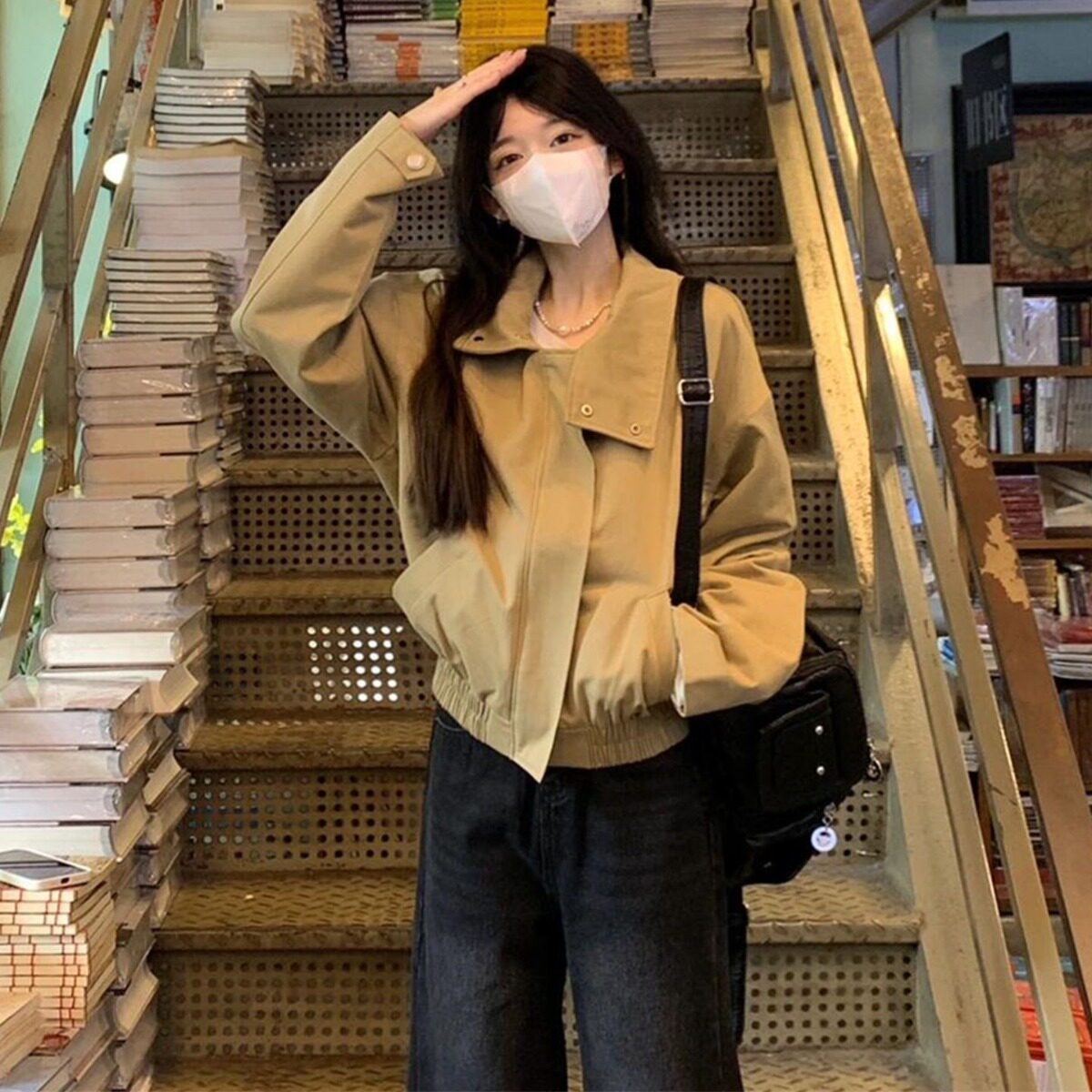 美式复古翻领飞行员夹克