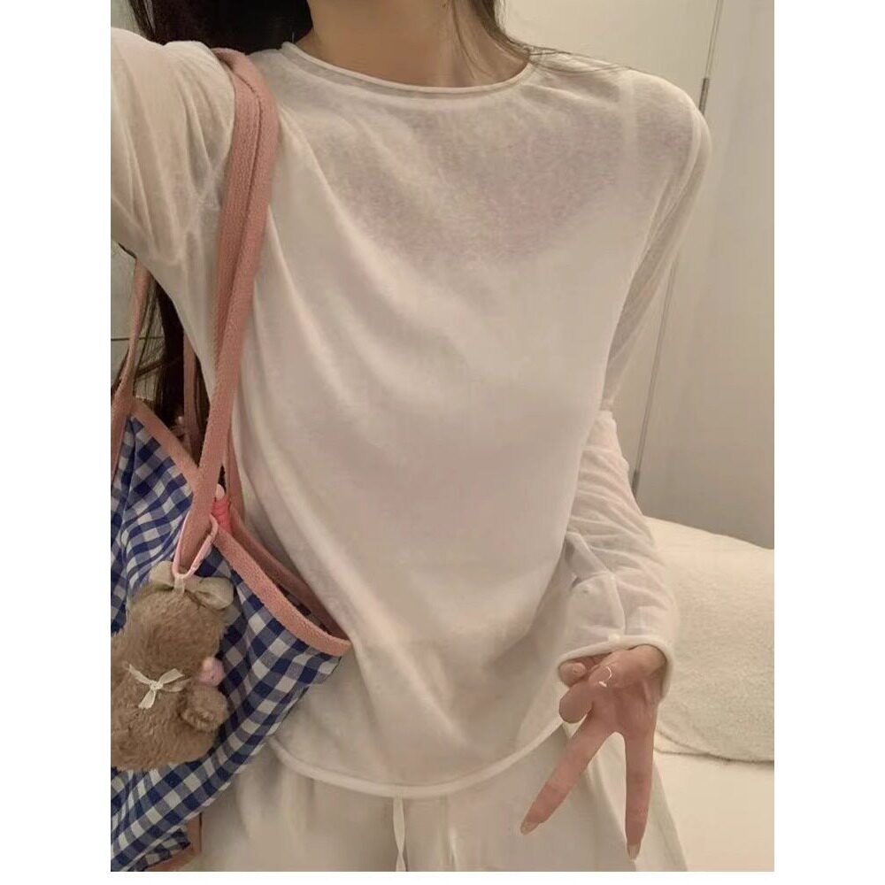 原版面料时髦长袖T恤女早