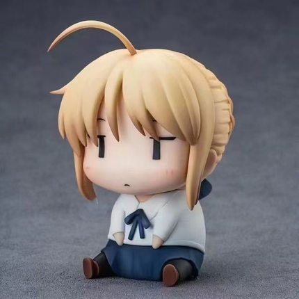 跨境Q版坐姿塞巴滑稽脸Fate/stay night UBW saber二次元手办摆件
