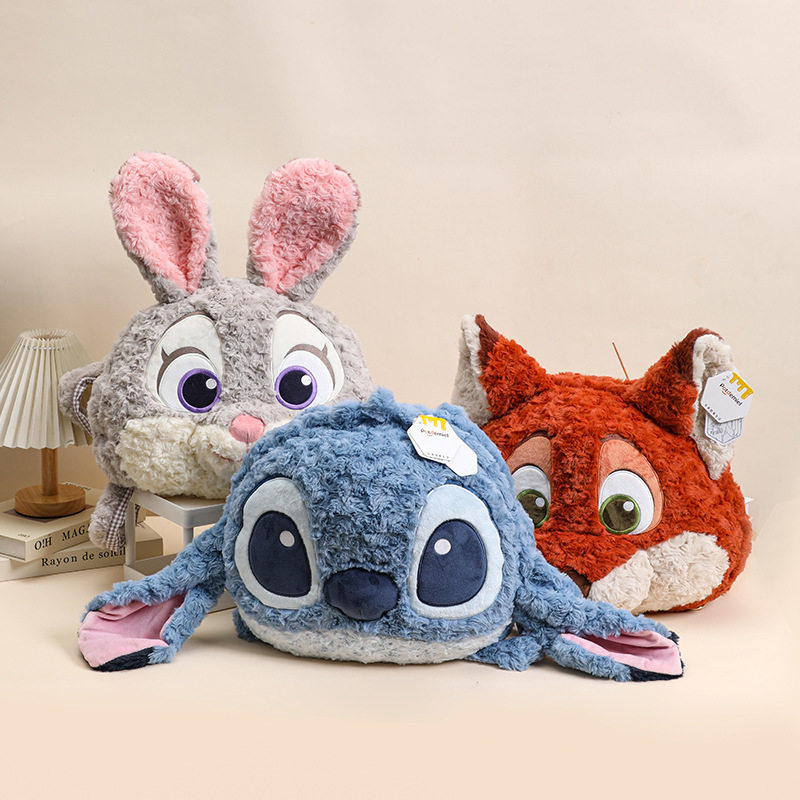 迪士尼正版疯狂动物城朱迪狐尼克毛绒玩偶双肩包史迪奇大头玩偶包