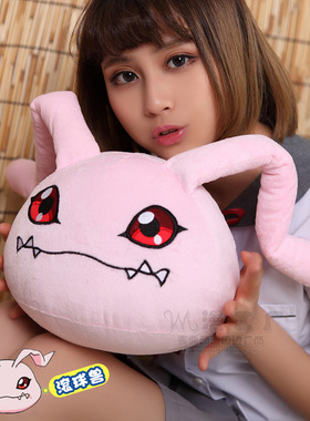 现货数码宝贝大耳兽亚古兽巴达兽滚球兽毛绒公仔玩偶抱枕挂件玩具