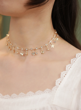 项链颈链锆石流苏女少女汉服配饰