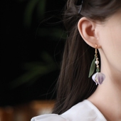 手工缠花铃兰耳环女新中式 国风耳坠耳饰森系仙女高级感耳坠配饰