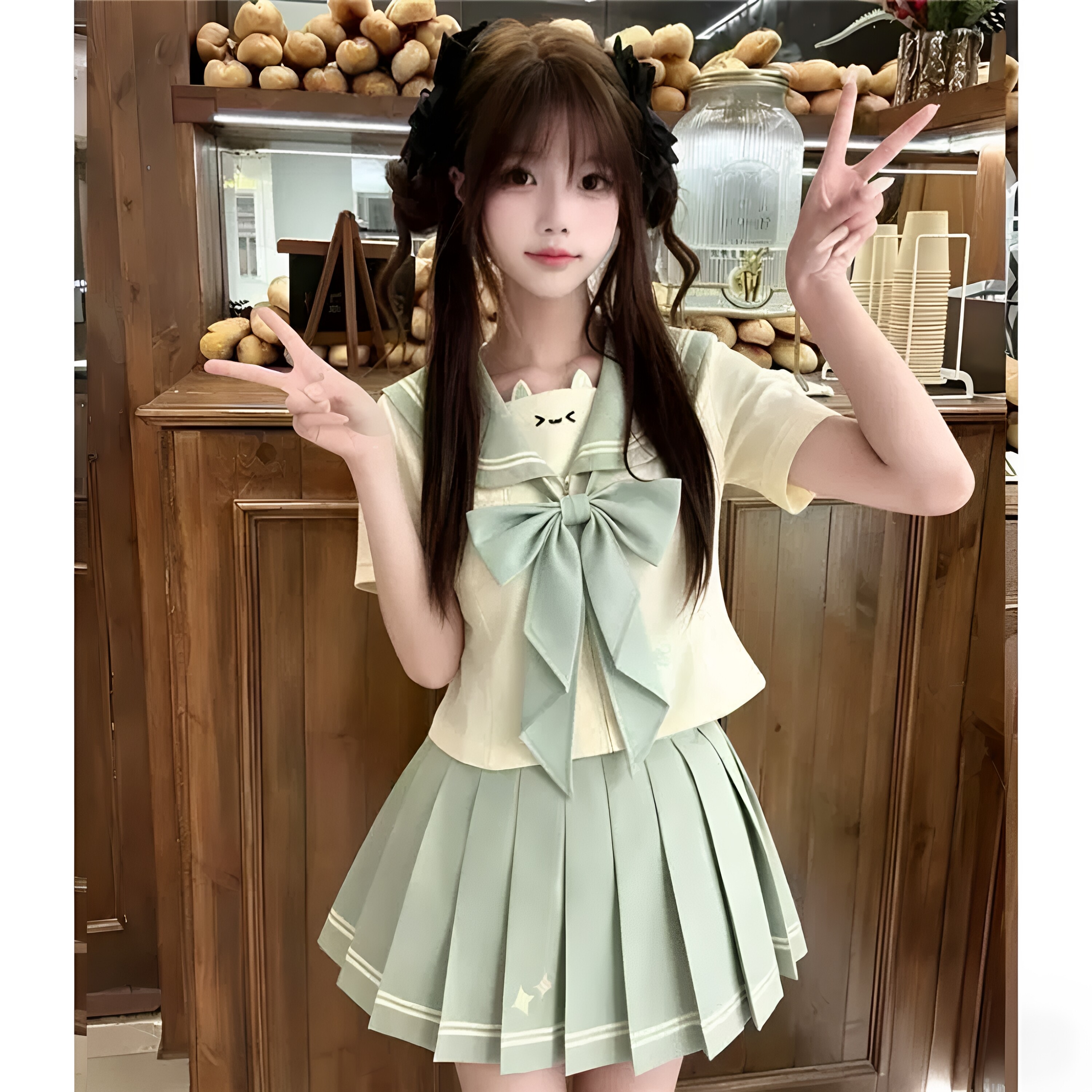 原创jk制服套装学院风可爱甜妹日系短袖学院风日系收腰正版水手服