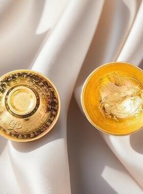 百福金鱼小金碗摆饰合金金碗工艺品抓周道具拍照道具厂家直销