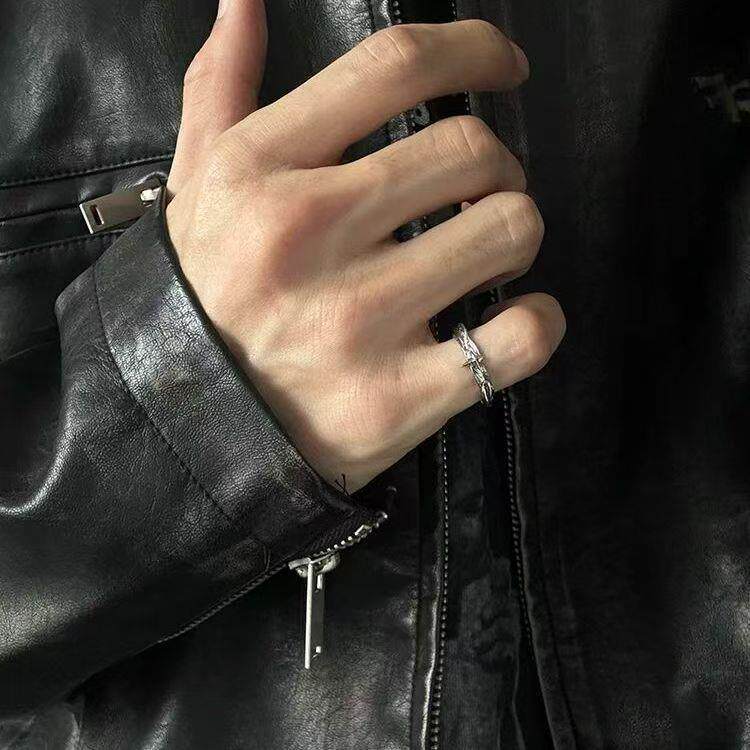 绷带系列尾戒男女设计师款冷淡风小指戒指小众高级感潮牌开口指环