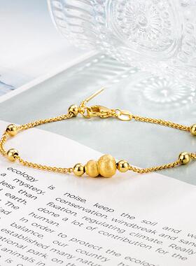 新中式金色拉丝小葫芦手链轻奢小众精致高级感简约百搭手饰女2025