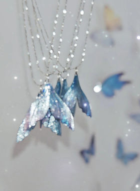 海的故事祁煜周边蓝紫色鱼尾项链时尚高颜值手