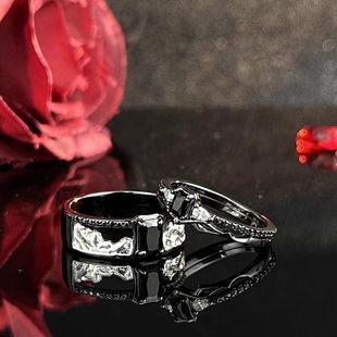 秦彻情侣羁绊同款戒指黑色开口指环恋与深空同人周边好感结婚对戒
