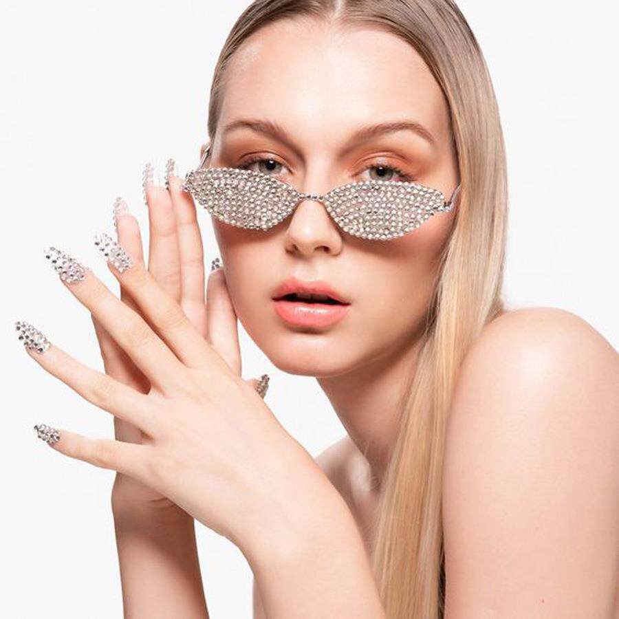 欧美水钻眼镜框装饰品显脸小个性金属镶钻眼镜框 Eyeglass frame