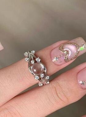 法式设计感食指戒高级感百搭个性款戒指女士戒指镶嵌小众精致首饰