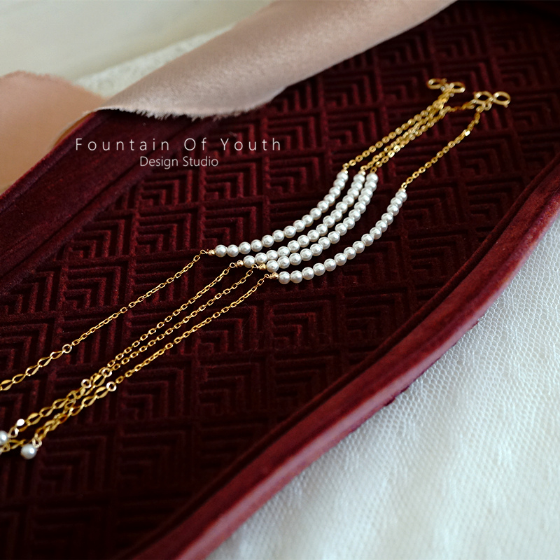 极光迷你珍珠微笑细手链