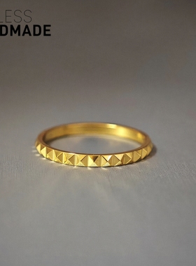 自制进口14K包金个性齿轮戒指