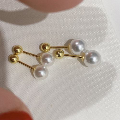 睡觉不摘通体纯银超亮小珍珠耳钉