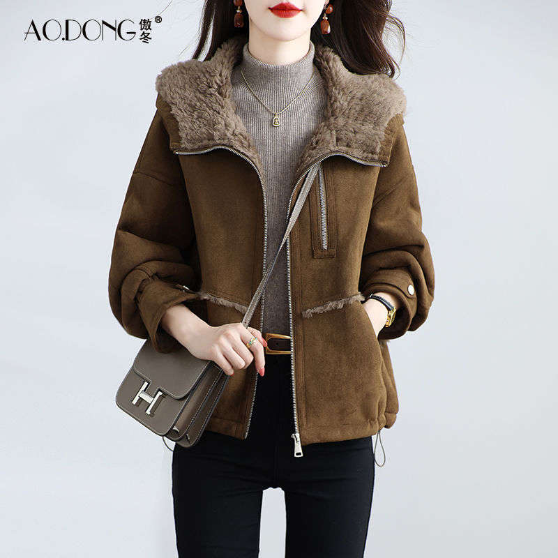 外套女短款加厚拉链保暖