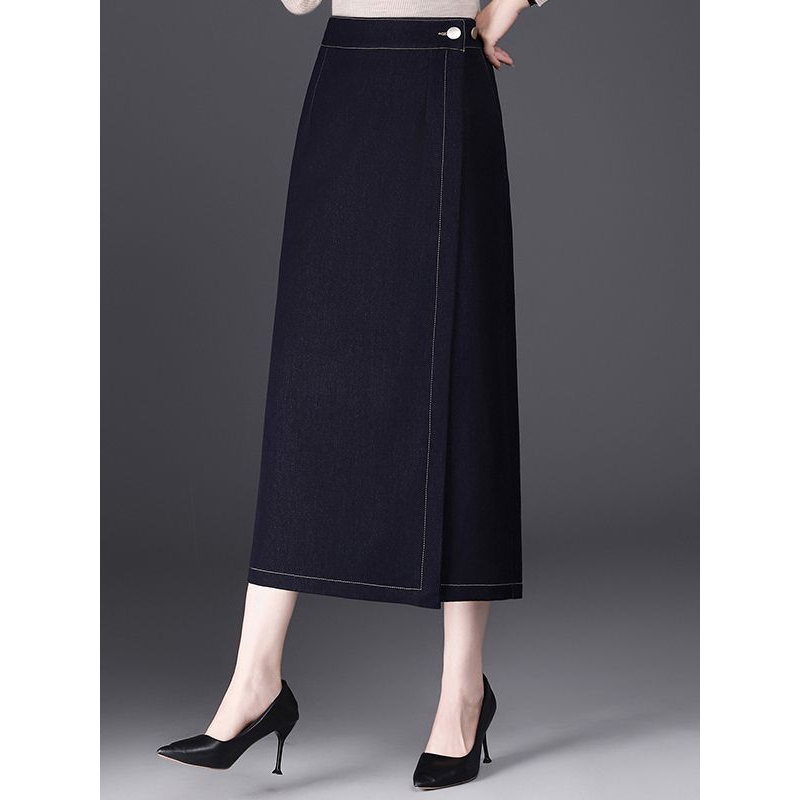 一片式牛仔半身裙女2025新款秋季爆款裙子开叉直筒包臀裙一步女裙,女装/女士精品,半身裙,淘宝优惠券,粉丝福利购,淘宝优惠卷