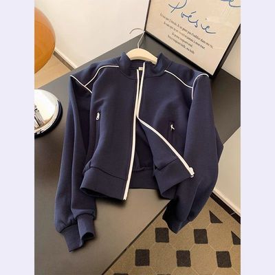 休闲外套开衫女小个子短款棒球服