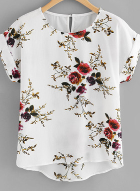 Female Women's Short Sleeve Shirt Blusas Femininas Clothing