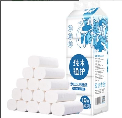 Coreless Roll of paper 10 volume thick Toilet paper Tissue