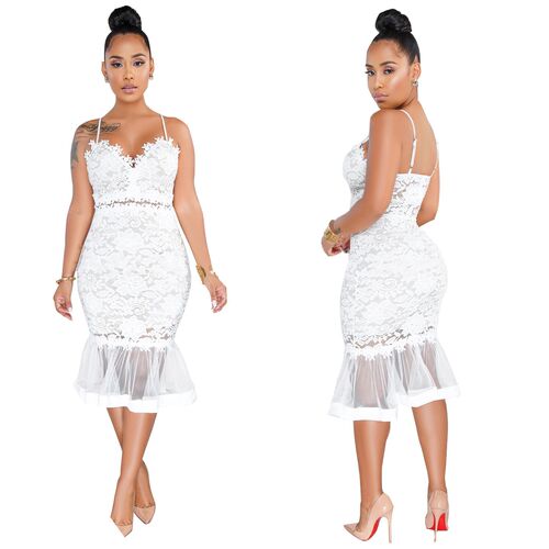Women's summer Dress white lace 2xl fashion wedding dresses