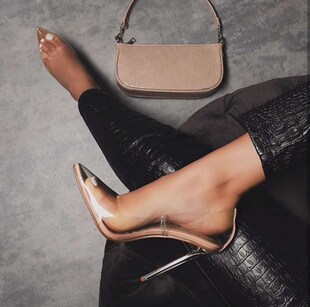 sexy pumps pointed Crystal 浅口细超高跟单鞋 heels toed thin