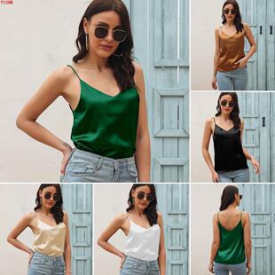 Women's halter waistcoat小吊带背心女露背上衣V领外穿露背2022