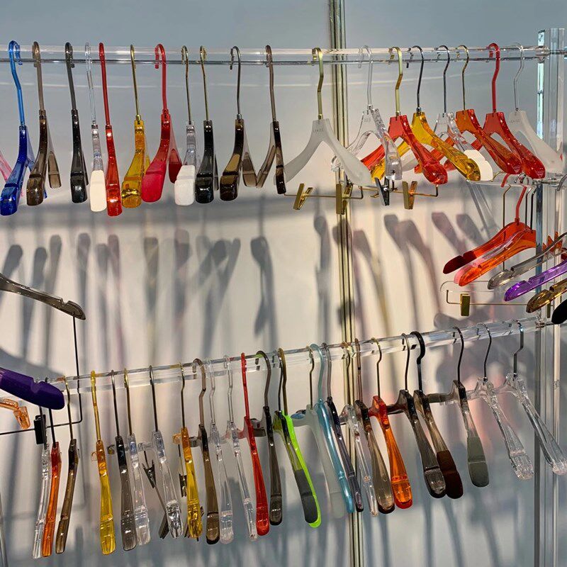 Clothing store Acrylic hangers pants clip men's women's transparent hangers custom logo Children's crystal non-slip clothes hangers