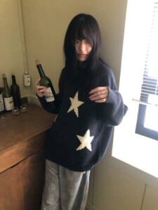 Unique SEI秋冬街头氛围感星星五角星y2k复古宽松百搭毛衣针织衫