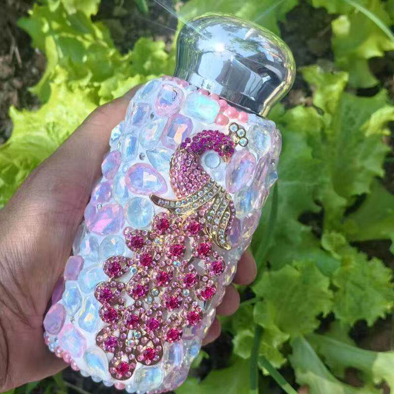 钻石孔雀浪漫情人节礼物镶钻保温杯520七夕送女友儿童节生日礼品