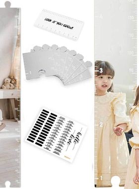JMU016亚马逊Growth卡通亚克力积木身高贴测量记录装饰镜面身高尺