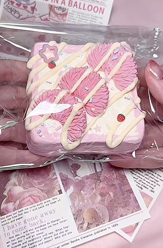 草莓奶油三明治手感爆浆创意解压玩具超软质感高颜值回弹硅胶