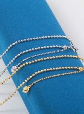 S925纯银爆闪项链可调节锁骨链