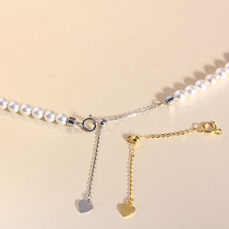 DIY珍珠配件 S925纯银爱心单排延长链项链扣手链搭扣手工尾链,饰品/流行首饰/时尚饰品新,链条,淘宝优惠券,粉丝福利购,淘宝优惠卷