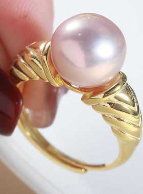 S925纯银时尚DIY可调节戒指空托