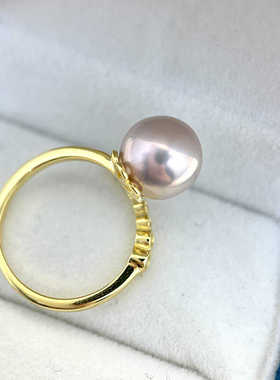 S925纯银简约新款开口戒指空托