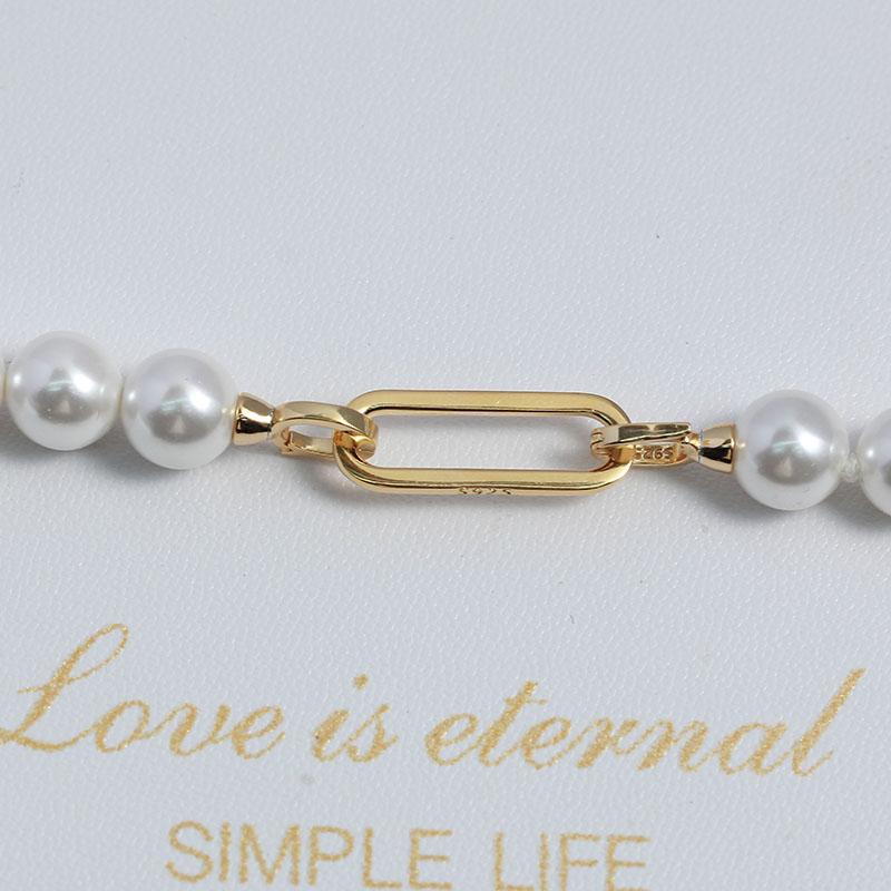 DIY珍珠配件新款S925纯银极简光