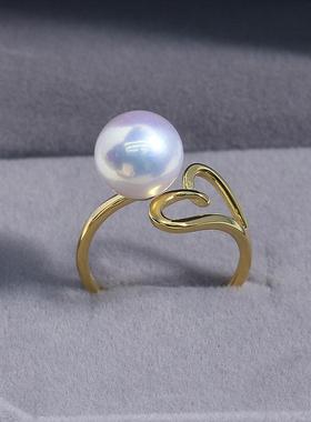 DIY配件S925纯银爱心款指环