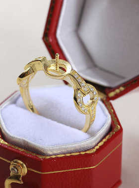 S925纯银简约新款DIY戒指空托