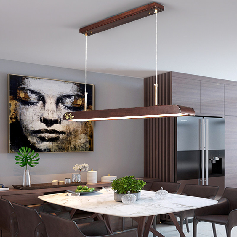 新中式餐厅吊灯极简全铜
