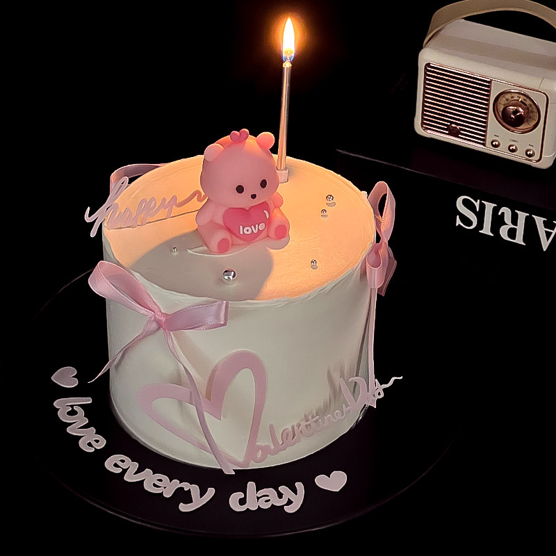 2.14情人节蛋糕装饰粉色告白小熊love亚克力爱心卡片烘焙装扮插件,节庆用品/礼品,节日装扮用品,淘宝优惠券,粉丝福利购,淘宝优惠卷