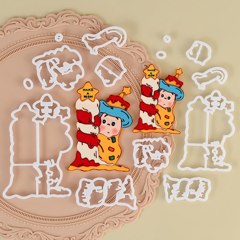 糖堡森林网红卡通蜡烛星星人翻糖切模可爱生日蛋糕装饰模具压模