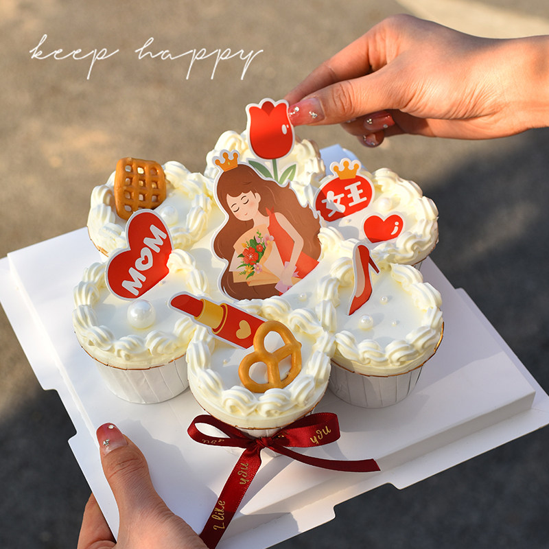 38女神节纸杯蛋糕装饰手捧鲜花女王MOM郁金香插卡三八妇女节插件,节庆用品/礼品,节日装扮用品,淘宝优惠券,粉丝福利购,淘宝优惠卷
