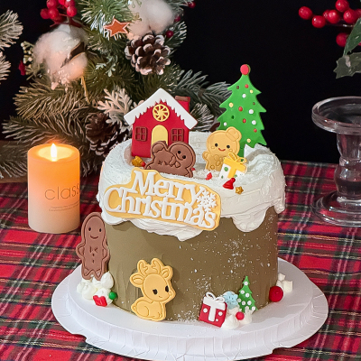 圣诞节MerryChristmas翻糖切模圣诞树麋鹿姜饼人礼物蛋糕装饰模具