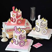 520蛋糕插件ins情人节简约爱心love蛋糕装 饰告白表白love插牌蜡烛