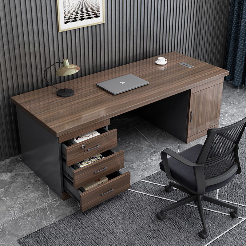 办公桌简约现代办公室多人桌椅组合单人职员简易卧室电脑桌带抽屉