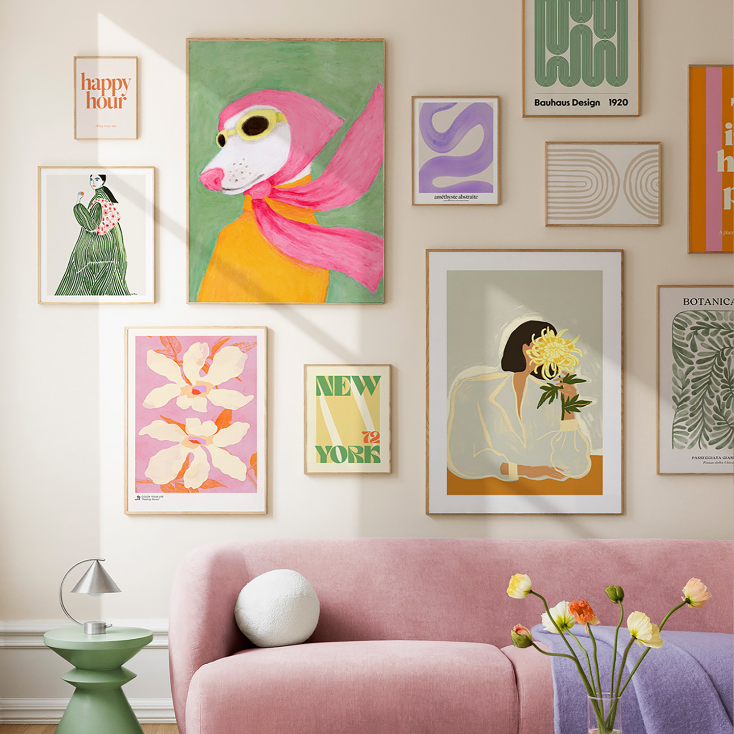 艺术小清新抽象挂画北欧小众组合