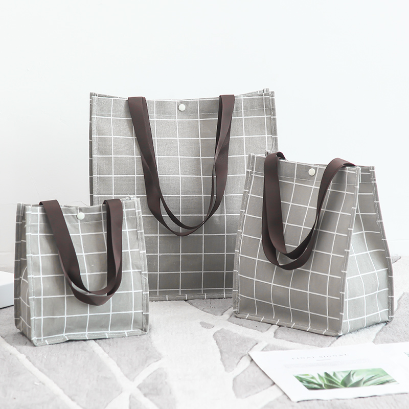 加厚手提袋购物袋便携大容量环保手拎袋外出手提布袋子学生拎书袋