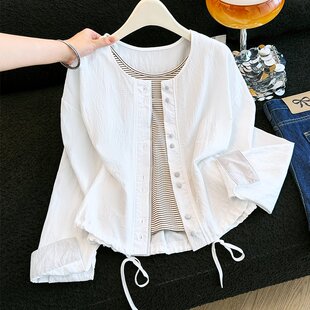 女装加小码XXS秋装小个子150cm新款领衬衫吊带背心两件套外套女