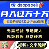 2025年DeepSeek赚钱AI玩法副业变现教程全新赛道普通人项目红利期
